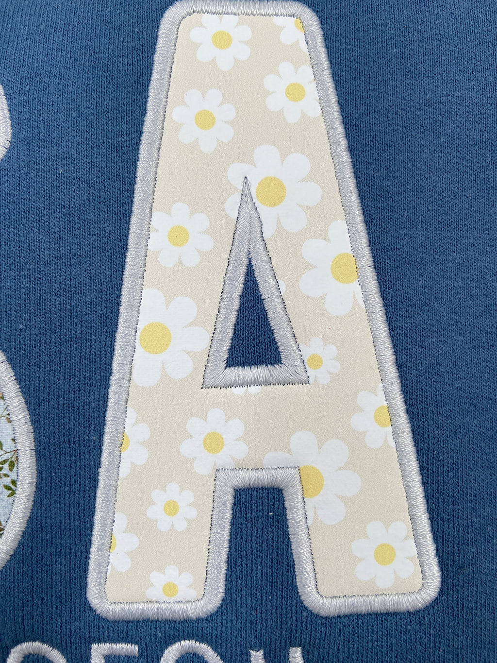 Embroidered Floral Print USA Applique Sweatshirt for women