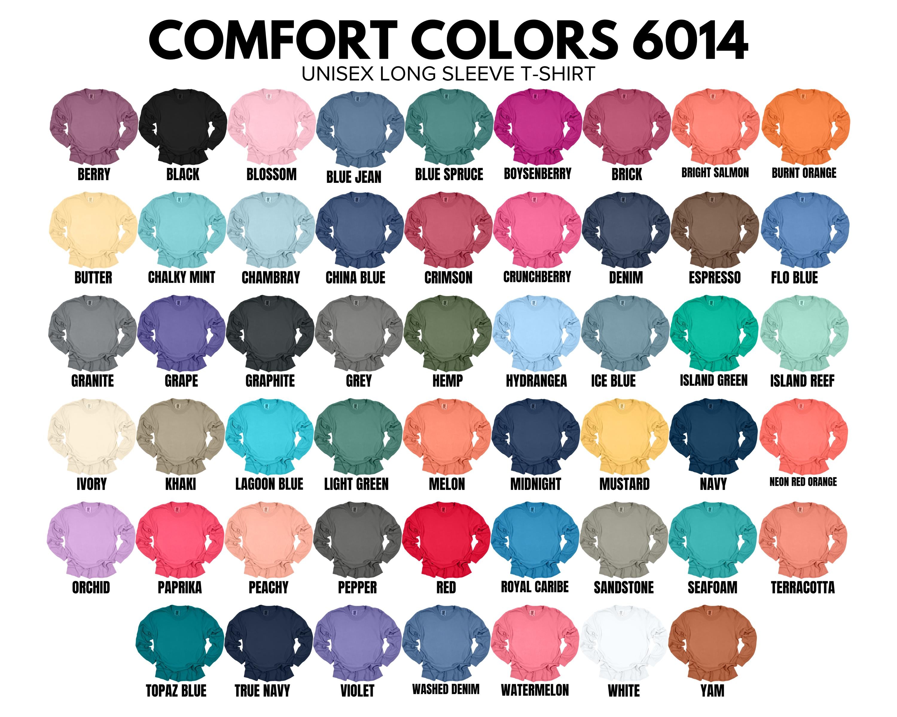 Embroidered Monogrammed Comfort Colors Long Sleeve Shirt – Personalized Vintage Wash Tee